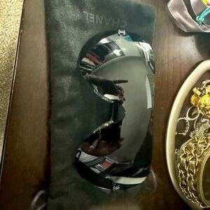 Chanel black rimless sunglasses